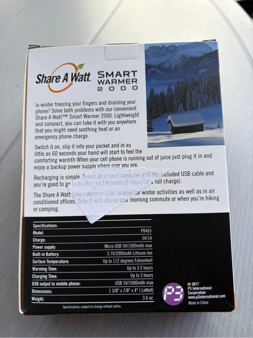 Smart Warmer 2000 Portable Charger & Hand Warmer - Silver